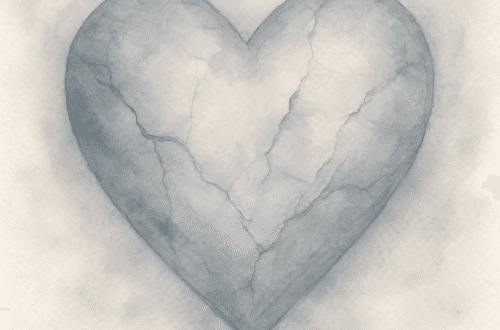 reflexiones, entre luces y sombras ilustración de corazón con grietas