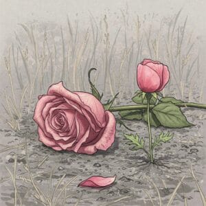 Tú eres nosotras Ilustración rosa marchitada- florecer